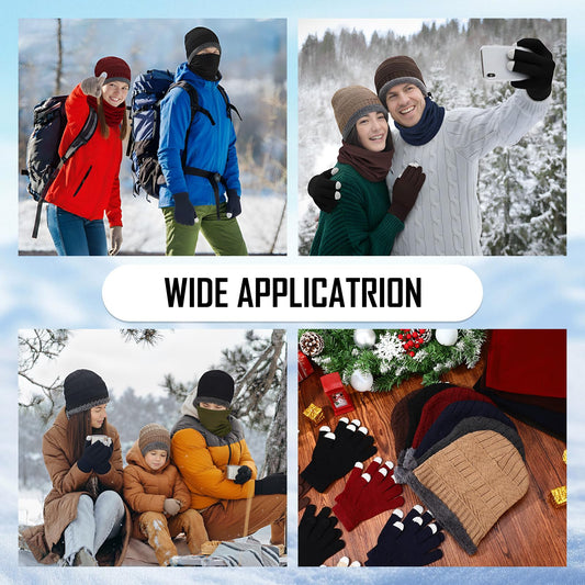 Breathffy 90 Pcs Homeless Supplies Bulk Winter Beanies Hat Fleece Scarf Touchscreen Gloves Set for Women Men Charity Donation