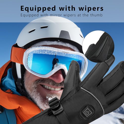 Heated Gloves 5V 6000mAh for Men Women- Rechargeable Heated Gloves with Finger & Handback Warming, Waterproof Thermal Electric Heating Gloves for Sports Cycling,Hiking,Hunting, Outdoor Work
