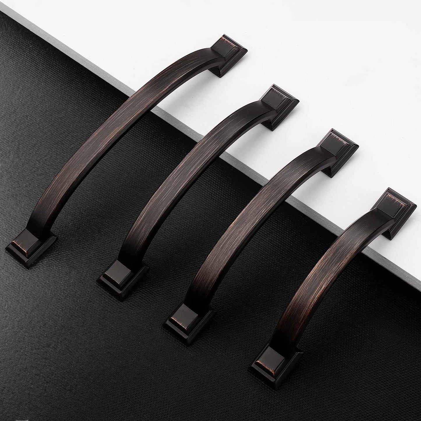 Probrico 10 Pack Oil Rubbed Bronze Cabinet Pulls 3 Inch Hole Center(76mm),Arch Kitchen Cabinet Handles Hardware for Dresser Drawer