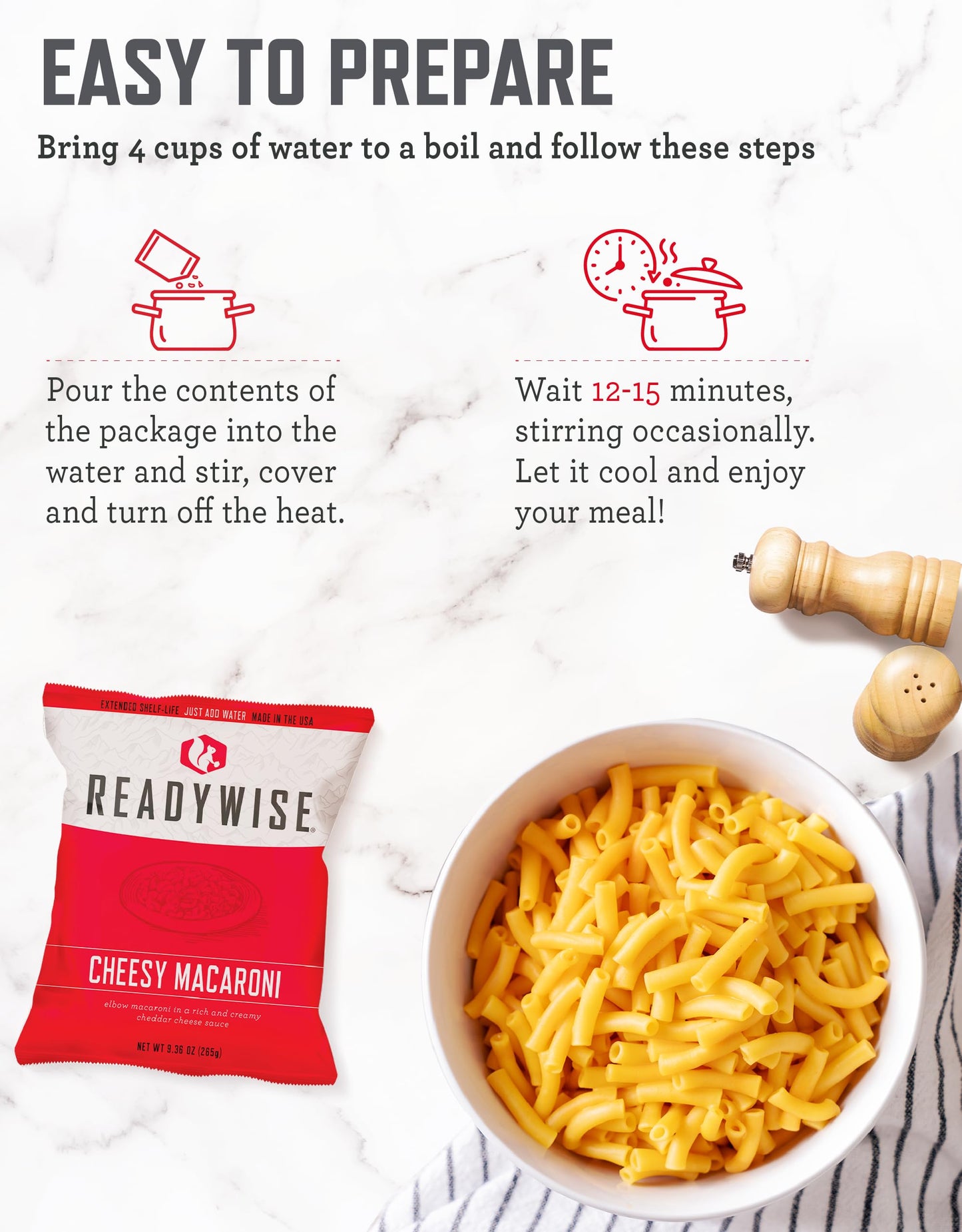 ReadyWise 30 Day Emergency Food Supply - 296 Servings, 2 Buckets, Freeze Dried Protein Meals, Survival Food Storage, Ready to Eat, up to 25 Year Shelf Life