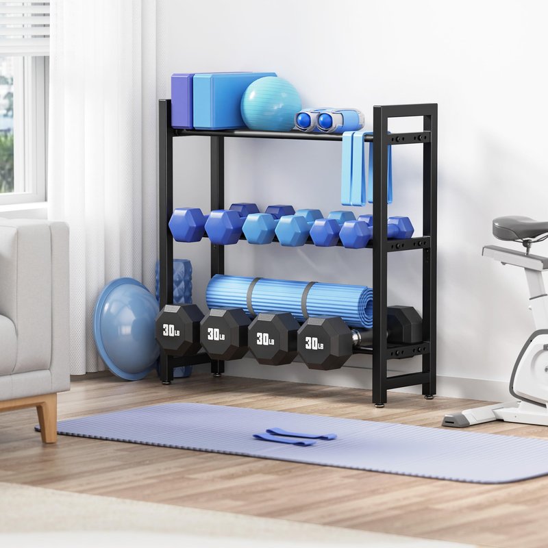 3 Tier Adjustable Dumbbell Rack – Heavy-Duty Weight Storage Stand for Dumbbells, 360 lb Total Capacity