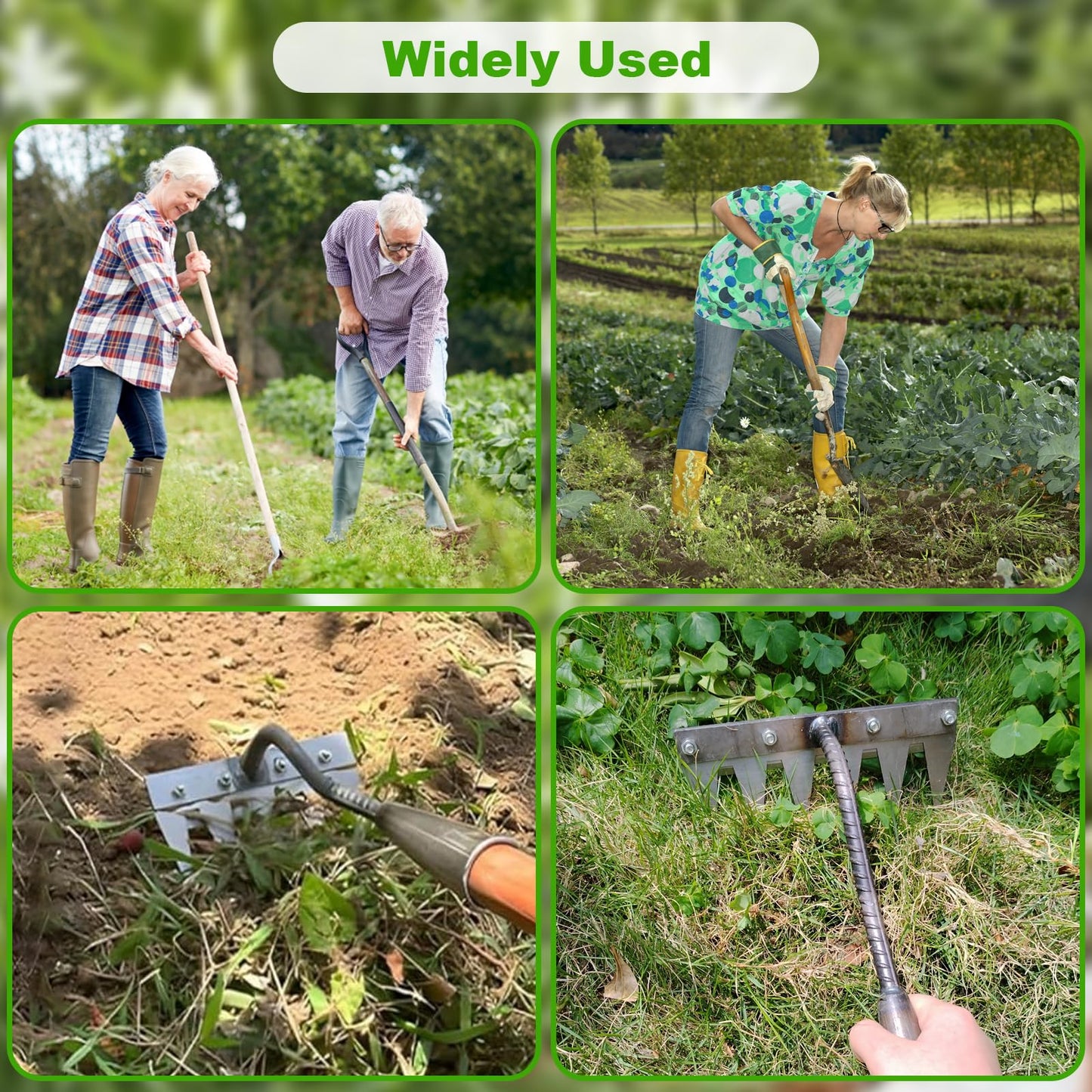 Garden Weeding Rake, Upgraded Detachable Weeder Puller Tool, Manganese Steel Iron Weeding Rakes for Weeding, Yard, Farm... (5 Tines)