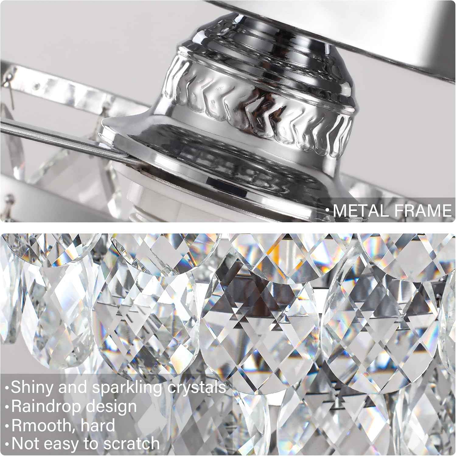 Gold Crystal Mini Chandelier - Modern Flush Mount Ceiling Light for Hallway & Bedroom