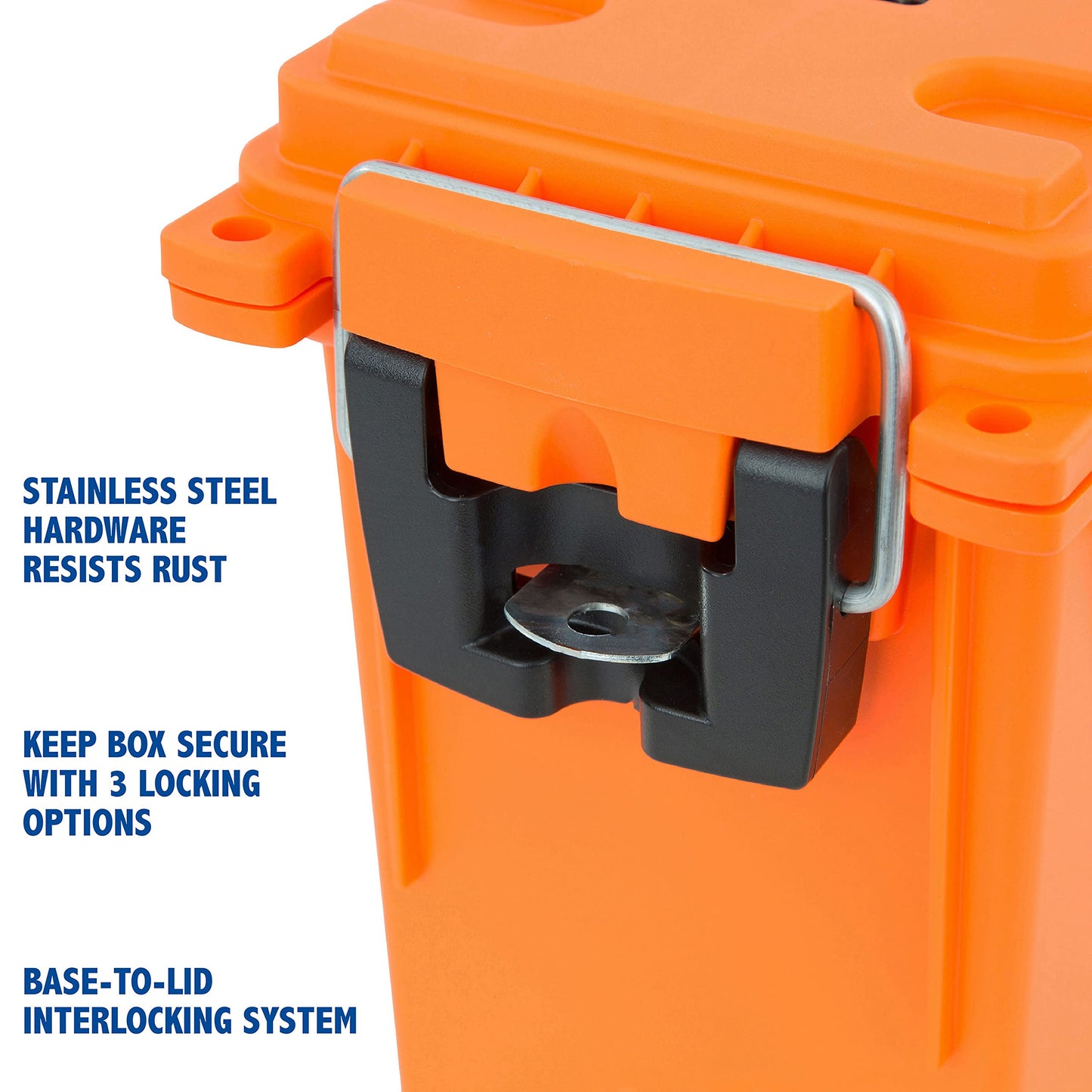 Sheffield 12680 Marine Storage Box, Dry Box Made in USA, Water Resistant Container for Boat and Dock Gear, Small Parts Organizer with Latch, Stackable