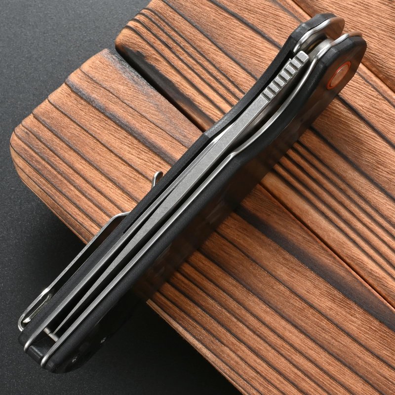 CCFFCC FF19 Folding Pocket Knife，D2 Steel Blade Carbon Fiber Handle EDC Tool Knife for Outdoor Camping Hunting Fishing Working(Black)