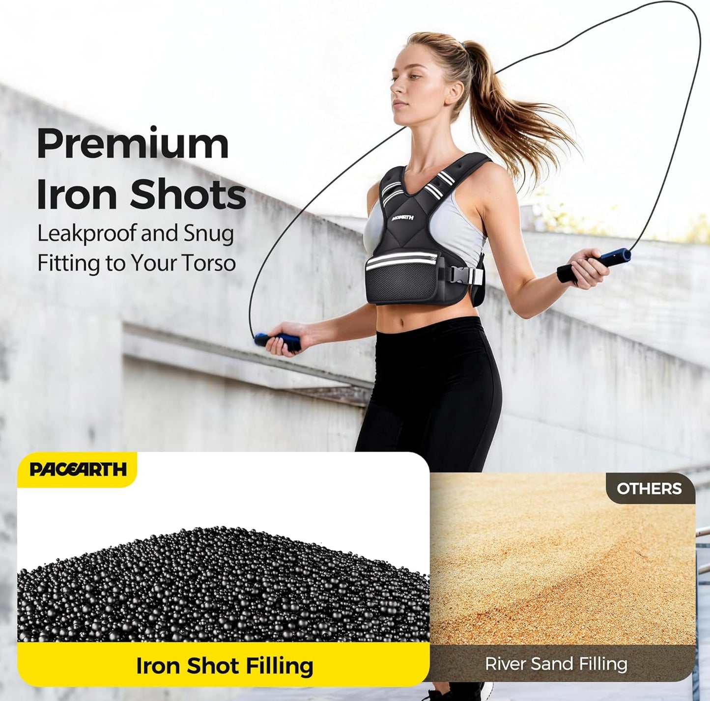 PACEARTH Adjustable Weight Vest - X-Shape Design for Home Workouts | 4-32lbs with Zipper Pouch, Pink/Gray/Black