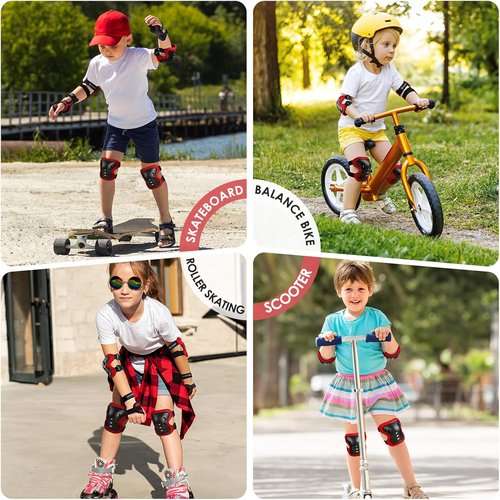 BOSONER Kids Protective Gear Set - Knee & Elbow Pads for Roller Skating, BMX, Cycling, and Scooters