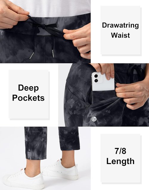 G Gradual Women's 7/8 Stretch Ankle Pants - Deep Pockets for Golf, Travel & Lounge Comfort