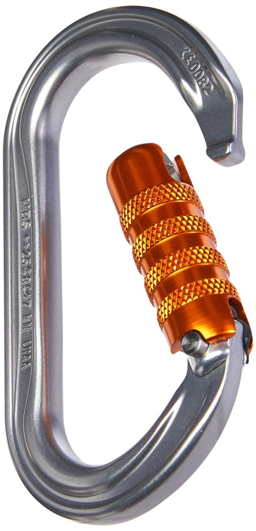 Petzl OK Oval Aluminum Carabiner (Symmetrical) - Gray, Triact-Lock
