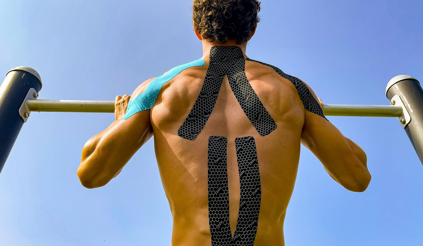 FlexU Kinesiology Tape Bulk Pack pre-Cut Black