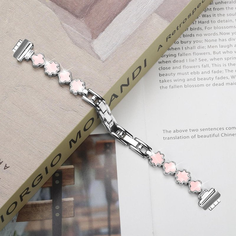 Bracelet Compatible with Fitbit Inspire/Inspire HR/Ace 2 Rhinestone Diamond Bling Adjustable Strap Wristband for Women (Silver)