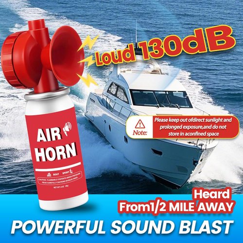 **Boat Air Horn | 130DB Loud Mini Safety Horn for Self Defense & Emergencies | 1.4oz, 2 Pack**