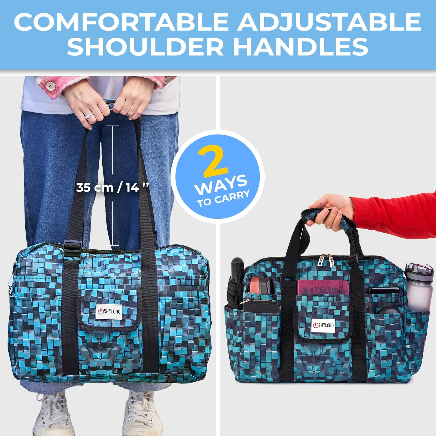 Nurse Bag with 21 Pockets - Big, Waterproof Medical Utility Tote for Daily Use