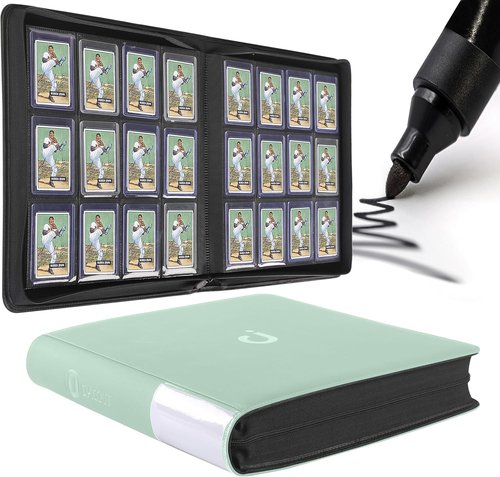 D DACCKIT Top Loader Binder - 12 Pocket Design Fits 480 Cards | Asakusa Green for Trading & Sports Cards