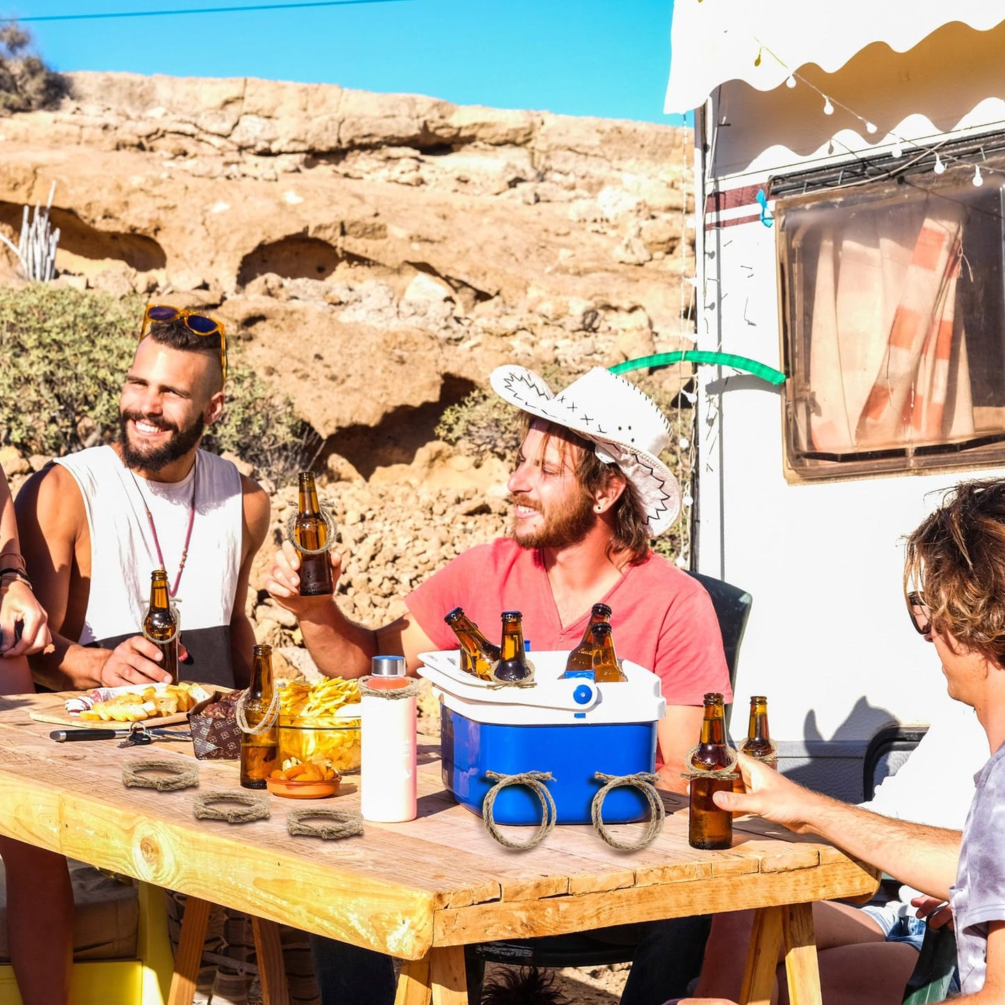 Wowangce 24 Pcs Western Themed Party Decorations Twisted Hemp Rope for Table Centerpieces Horse Rodeo Fall Harvest Craft