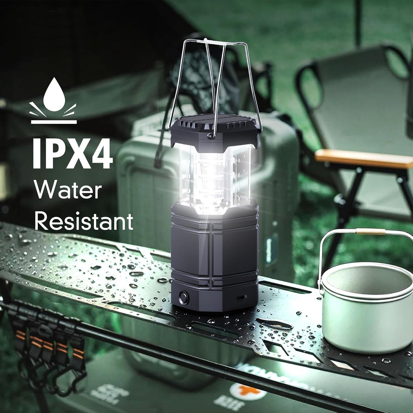 Skiennix Rechargeable Emergency Lanterns - USB-C & Solar Backup | 4 Pack, 1600mAh, 30H Runtime, Compact for Camping