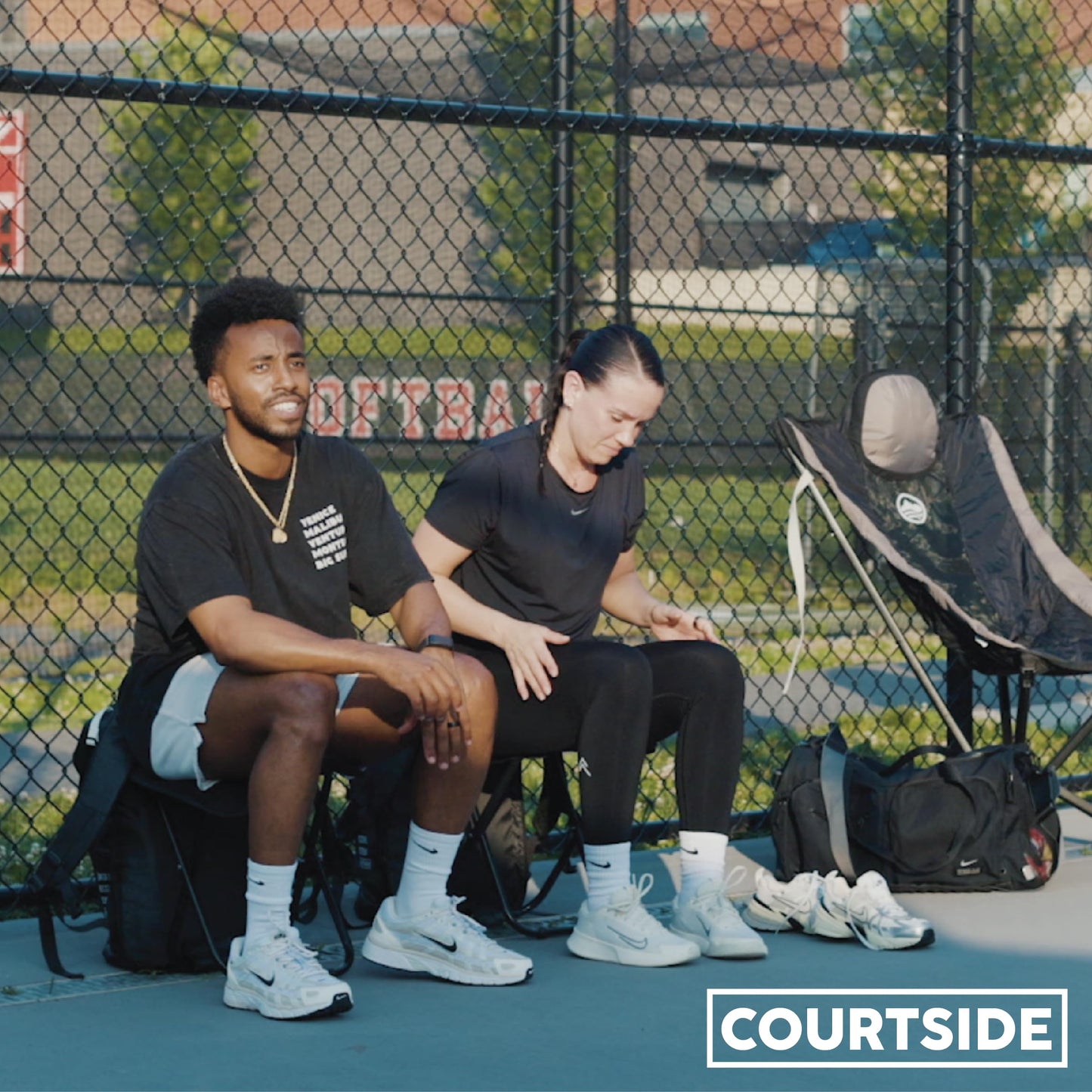 Courtside Pickleball Backpack with Built-In Folding Chair (Up to 300 lbs) | QuikSeat Recovery System | Fits 2+ Paddles, Shoes, Water Bottle Pockets & Safety Compartments for Men & Women