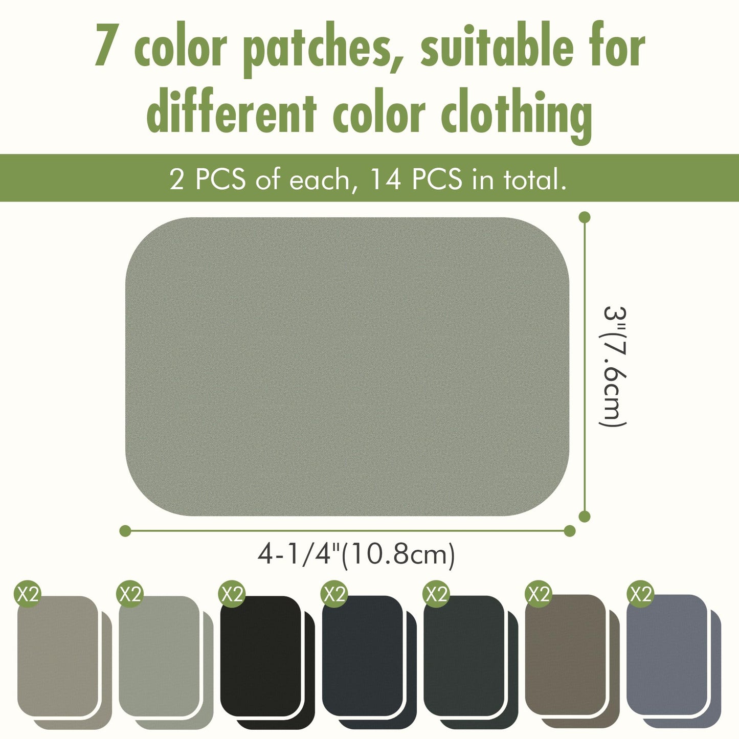Nseamera Iron-On Waterproof Fabric Repair Patches for Jackets, Puffer Coats, Outdoor Gear – 14 Pcs, 7 Colors, 3"×4-1/4", Low-Temp Adhesive, Durable Washable Nylon Patches for Tents and Clothing Repair