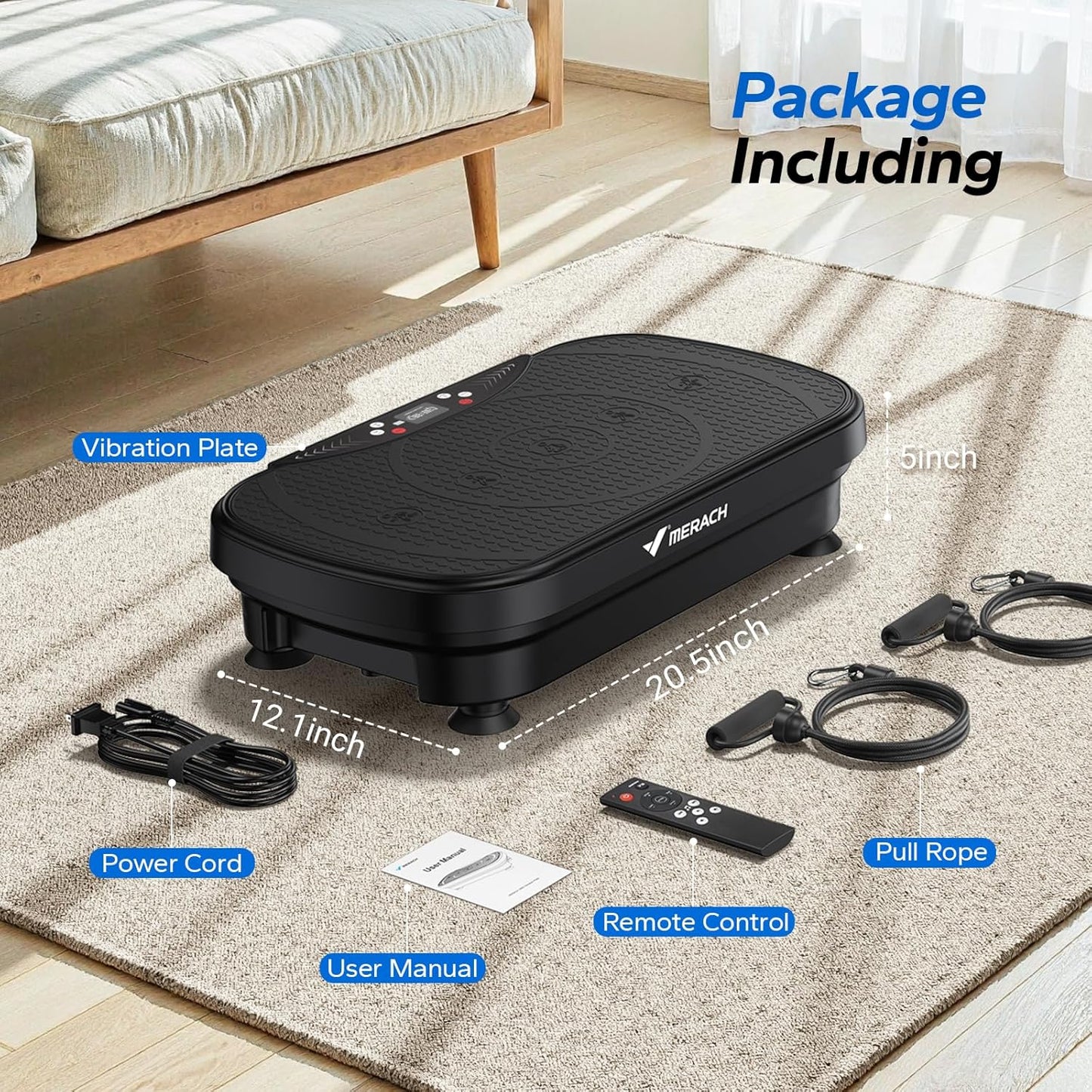 MERACH Vibration Plate - Lymphatic Drainage & Weight Loss Exercise Machine with Bluetooth | Home Workout Equipment
