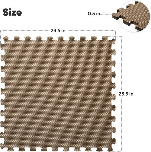 Home Gym Mat - EVA Interlocking Foam Exercise Tiles for Workouts & Play Areas | Blue, 24x24x½ in (12 Pack)