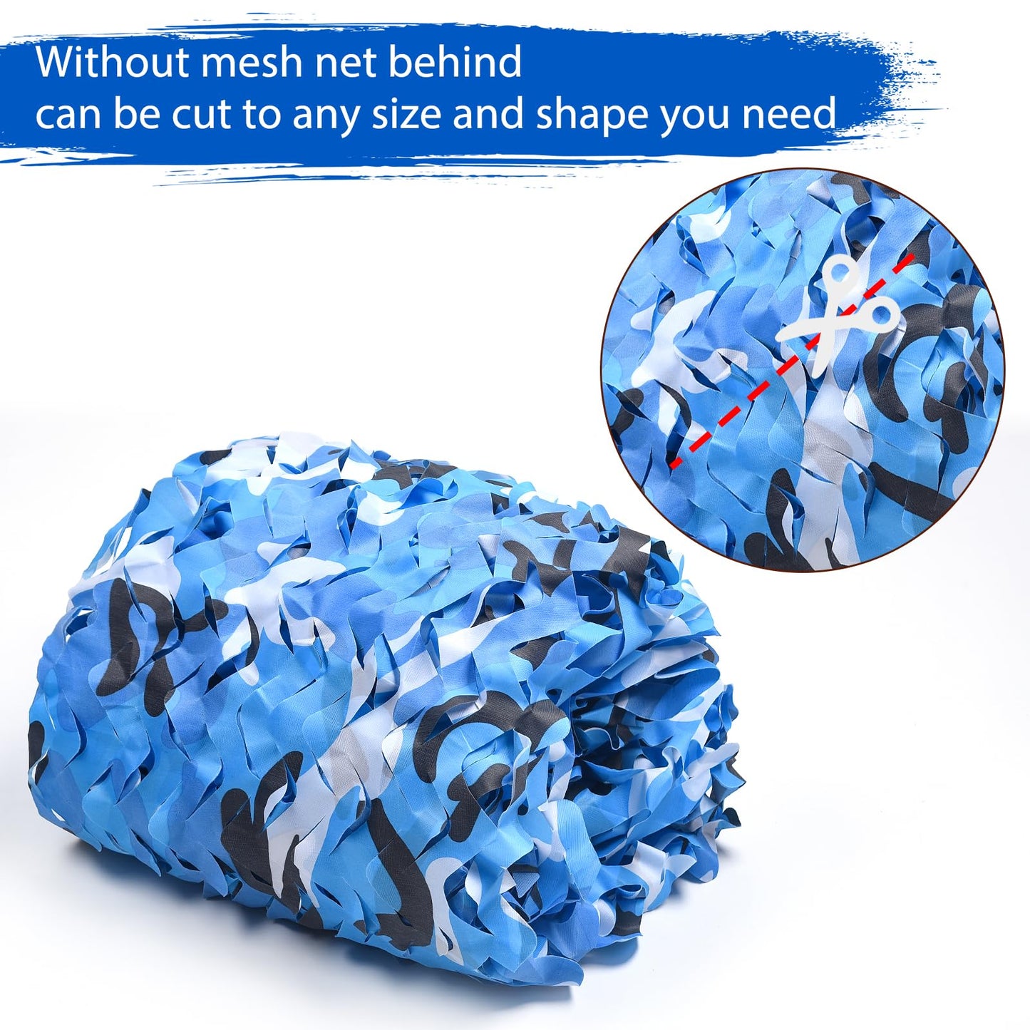 Yeacool Camo Tarp Burlap Camo Netting Camouflage Netting Bulk Roll for Party Decoration Sunshade Camping Birthday Theme Boat Cover Beach Event(Ocean Camo, 16.4ftx4.9ft, 5m*1.5m)