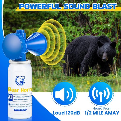 Bear Horn 1.4oz Self Defense Air Horn - 120dB Sound Heard Up to 1/2 Mile | Ideal for Hiking