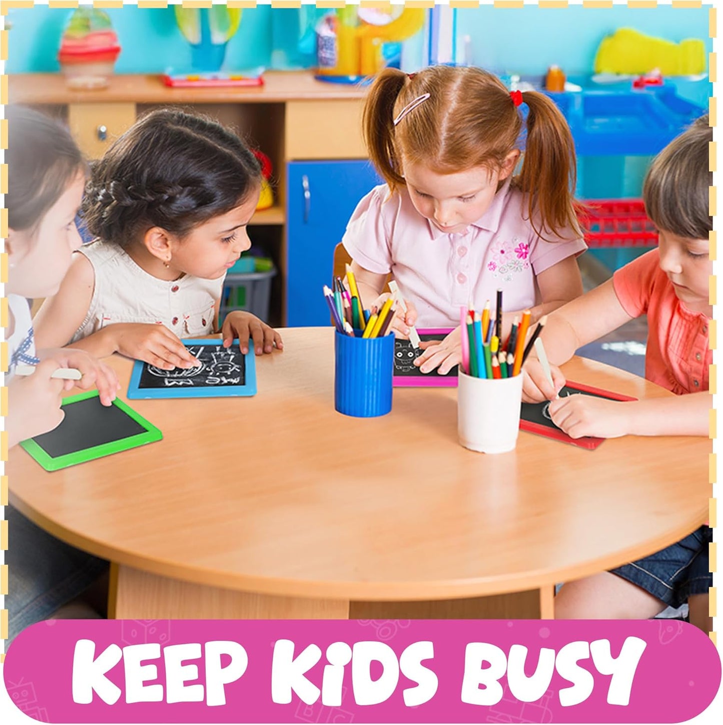 Mini Chalkboard for Kids - Pack of 24 | Fun Birthday Party Favors with 2 Chalk Sticks & Eraser