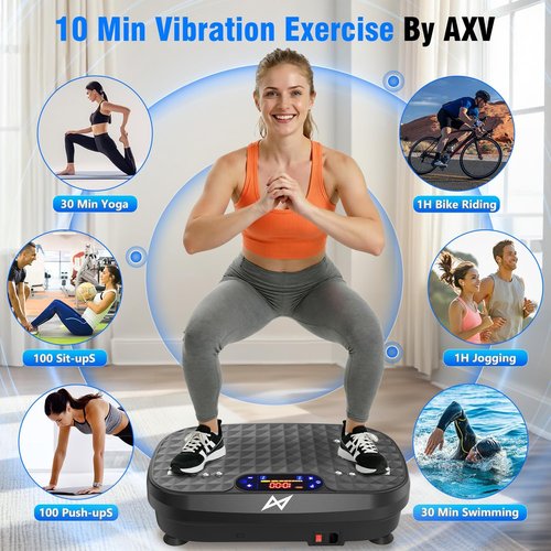 AXV Vibration Plate - Full Body Fitness Machine for Weight Loss | Compact Shaker for Home & Gym