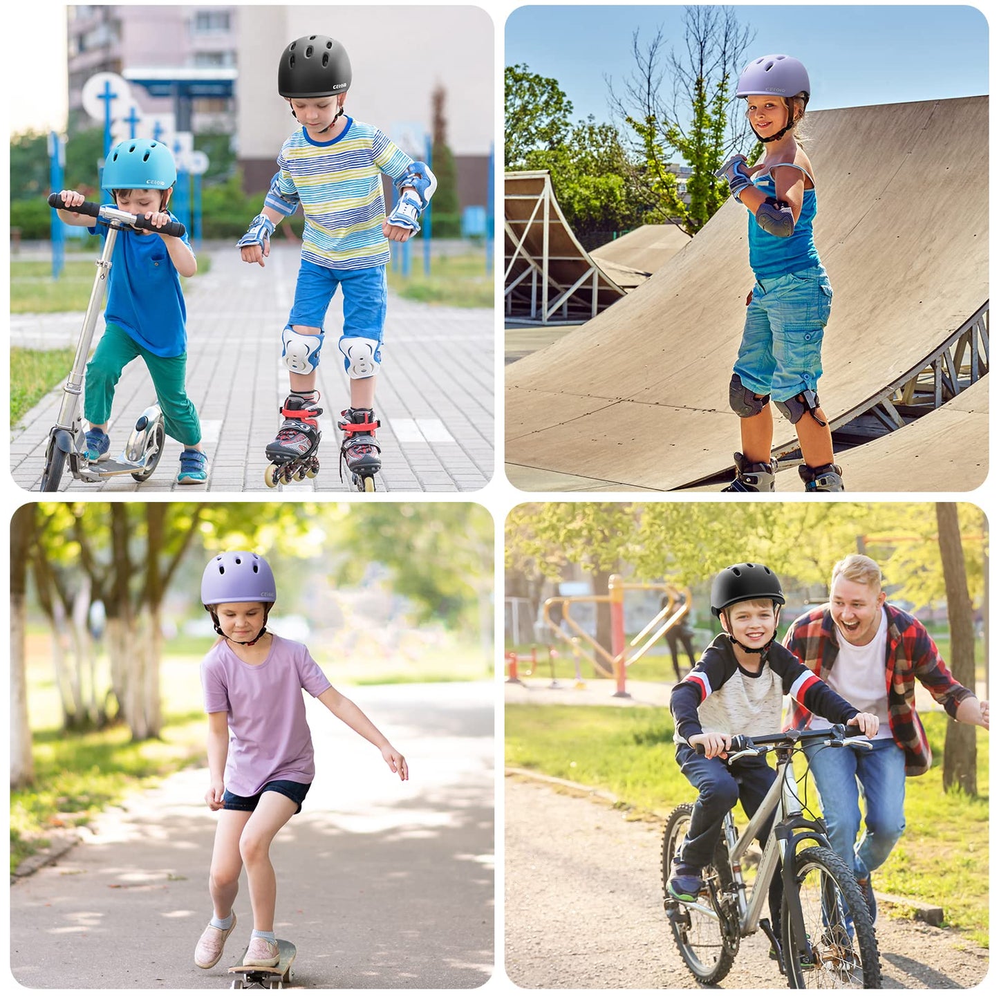 CELOID Kids Helmet,Baby Bike Helmets for Ages 8-10-16 Years Boys Girls,Adjustable Multi-Sport Cycling Skateboard Roller Skat Scooter Rollerblade Balance Skateboarding Helmet,SkyBlue