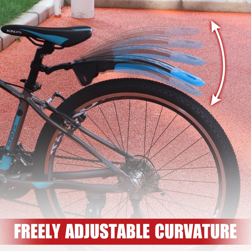 MAKELEN Bike Fender Set Mudguard Set Front and Rear 2 Parts-Universal Full Cover Thicken Widen Bicycle Adjustable Bike Fender Mud Guard Mudflap for MTB Road Bike Mountain Bike Black&Red