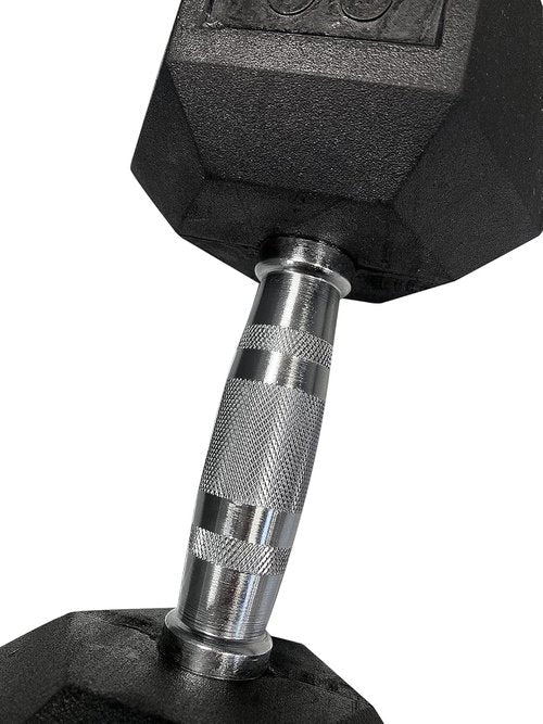 GYMENIST Hex Rubber Dumbbell - Heavy Workout Weights with Metal Handles | Available as Single or Set of 2