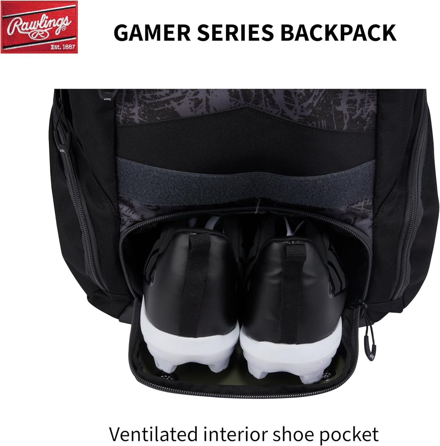 Rawlings Gamer Series Backpack - Durable Equipment Bag for Baseball & Softball | Multiple Colors