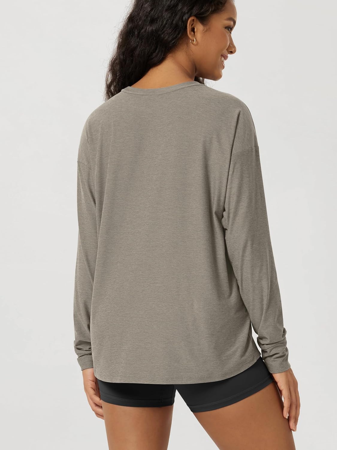 ODODOS Women's Long Sleeve Tee - Ultra Soft Performance Top with UPF 50+ Protection | Oversized Crew Neck
