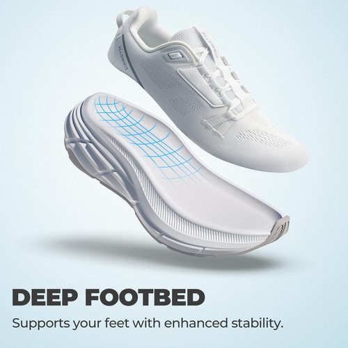 ALLSWIFIT Women's Walking Shoes Cushion Running Tennis Non-Slip Comfortable Workout Gym Athletic Breathable Fashion Sneakers ActiveLite,Size 8,White,AWUMRS2507