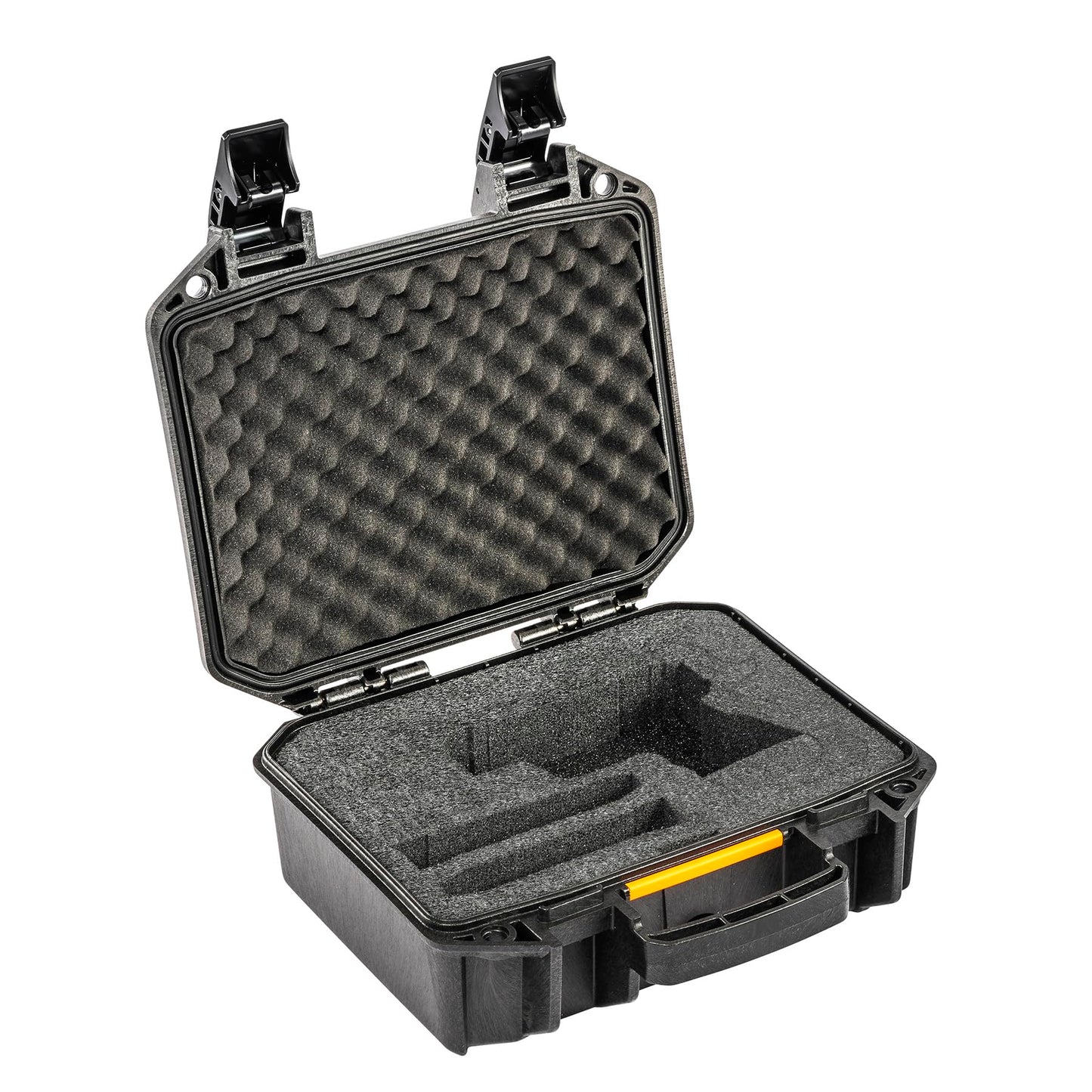Pelican Vault v100 Pistol Case - Single Pistol Case with Pre-Cut Customizable Foam for Full Size, Compact, or Sub-Compact Guns (Black)
