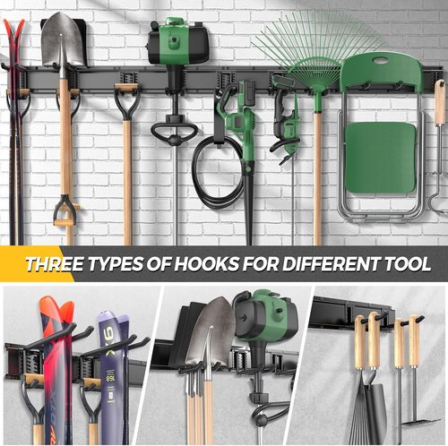 LBT 66 Garage Tool Organizer Wall Mount - Heavy-Duty Metal Storage Rack with Adjustable Hooks | 720lbs Capacity