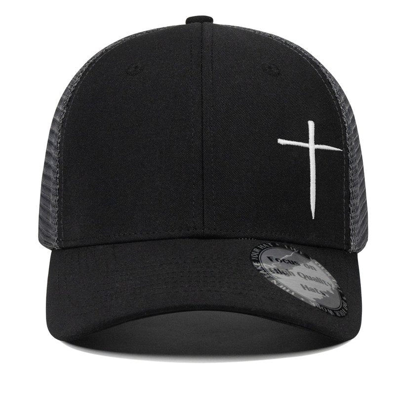 Christian Hats for Men Women,Jesus 3 Nail Cross Hat Christian Religious Gifts for Birthday/Christmas,Silver