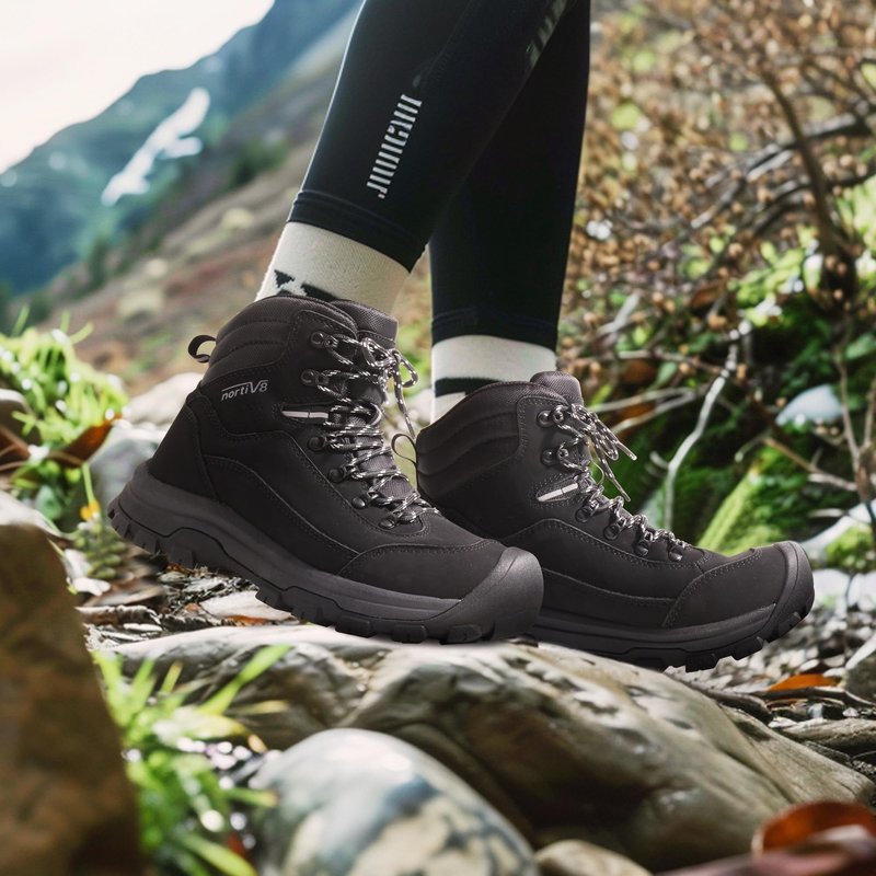 NORTIV 8 Women's Hiking Boots Waterproof Trekking Camping Trail Backpacking Boots for Outdoor,Size 8.5,Black,SNHB243W