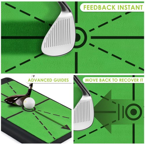 BROTOU Golf Hitting Mat for Swing Detection, Path Feedback Golf Practice Mat, Premium Dual-Turf Training Mat, Golf Impact Mat for Indoor, Golf Accessories for Men Women