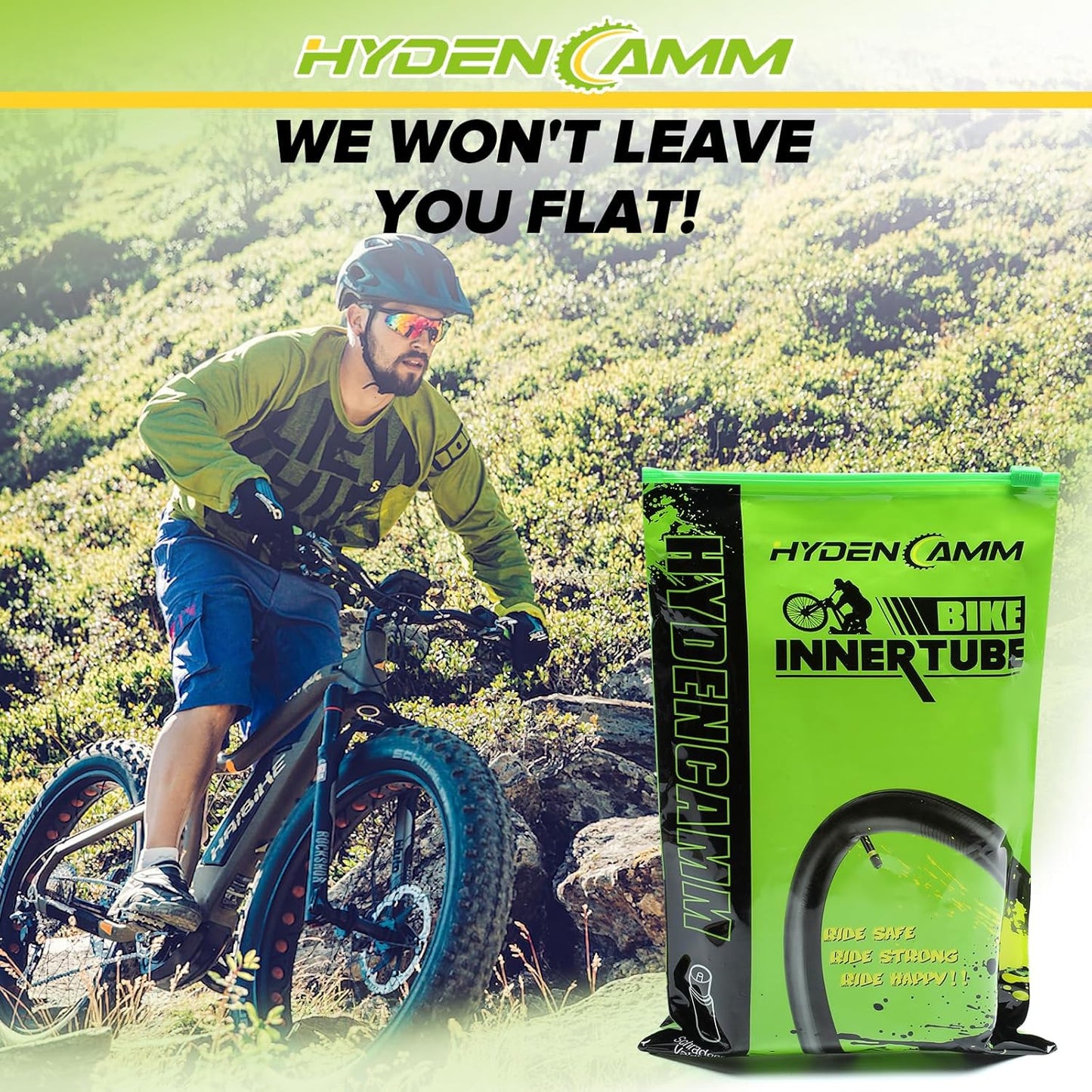 Skiennix Fat Bike Tubes - Premium Butyl Rubber with AV 32mm Schrader Valve | 20" & 26" Sizes, 1/2/4 Pack
