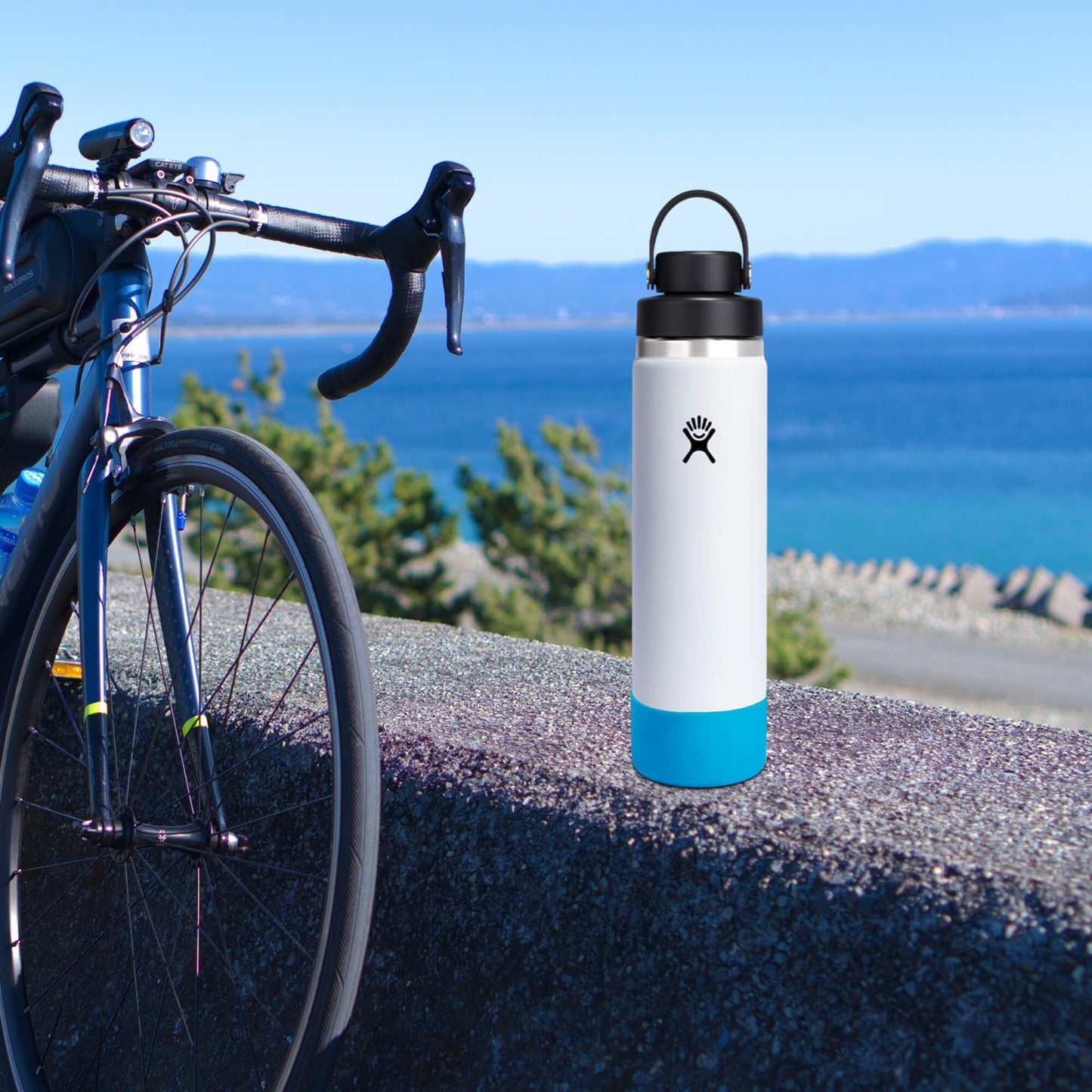 Hydro Flask Bottle Boot – Bottom Protector Sleeve – Silicone Water Bottle Accessory Medium Cascade Blue