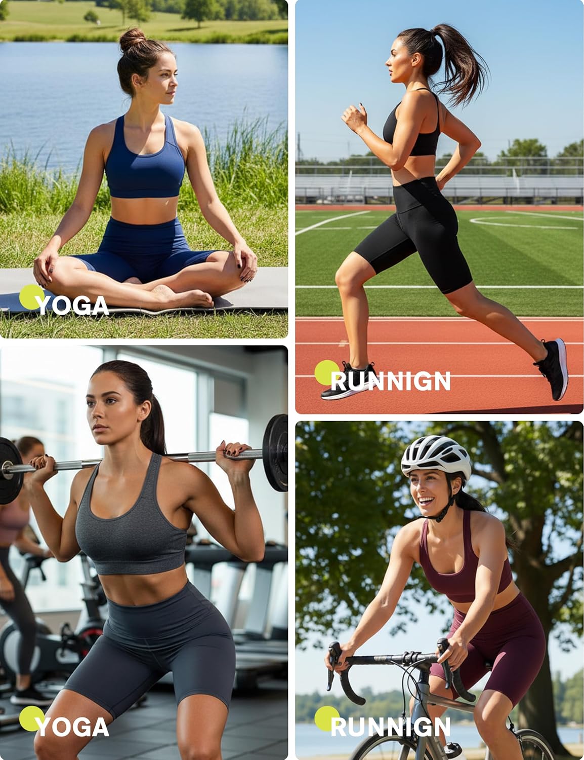 ZUTY Biker Shorts for Women - Tummy Control High Waisted Workout Yoga Compression Shorts with 2 Hidden Pockets