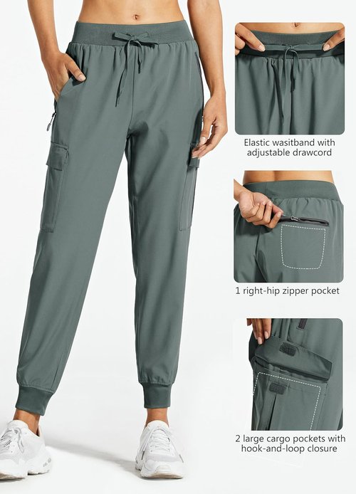 Libin Women's Cargo Joggers - Lightweight Quick-Dry Hiking Pants for Casual Travel & Athletic Use