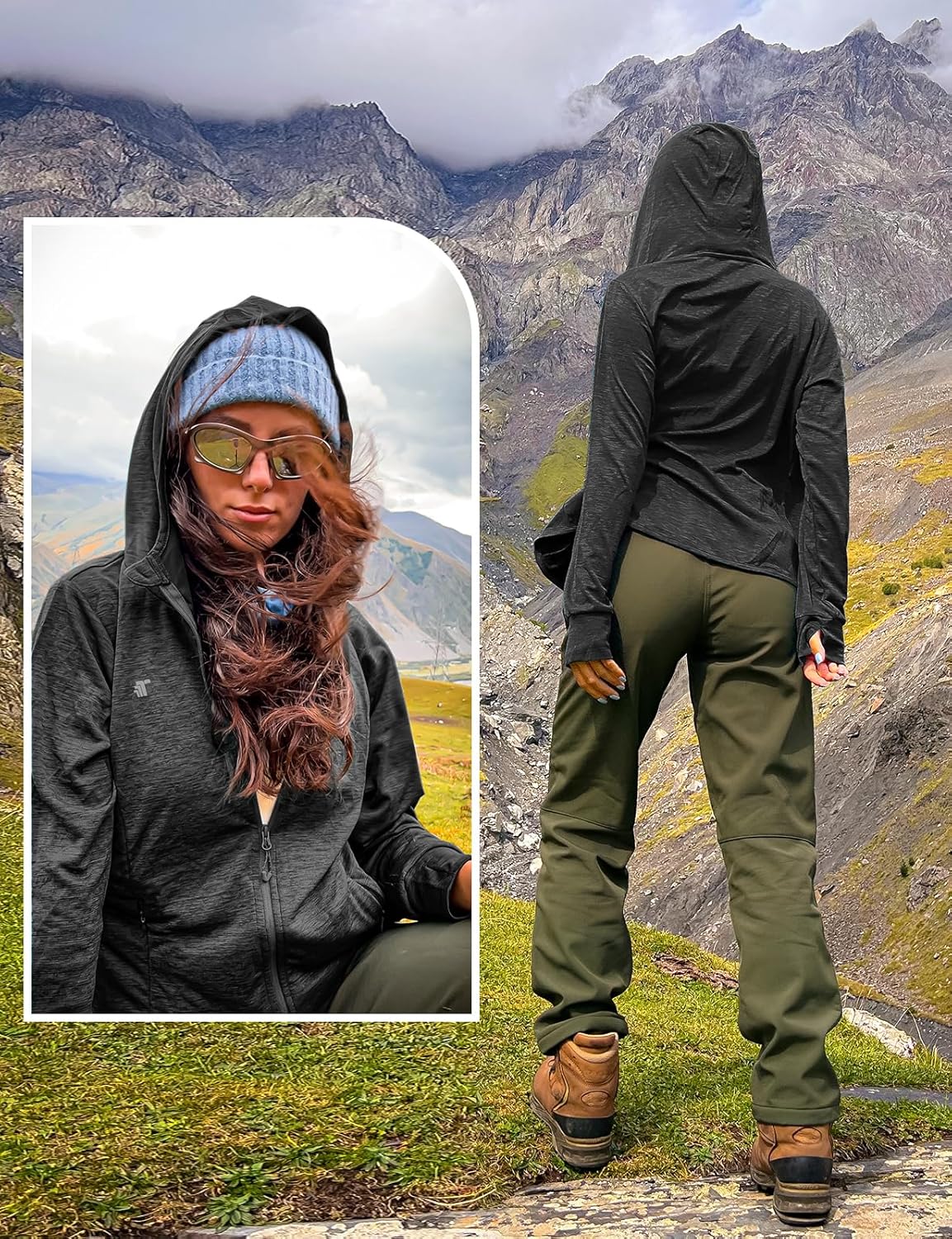 TBMPOY Women's Sun Protection Hoodie - UPF 50+ Lightweight Long Sleeve Jacket for Hiking | Outdoor Full Zip Top