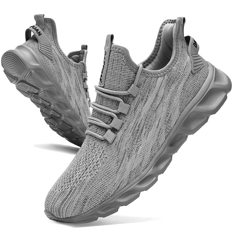 ZGPWZWL Running Shoes for Men Fashion Sneakers Tennis Gym Comfortable Walking Workout Casual Sports Shoes Men Gray Size 10