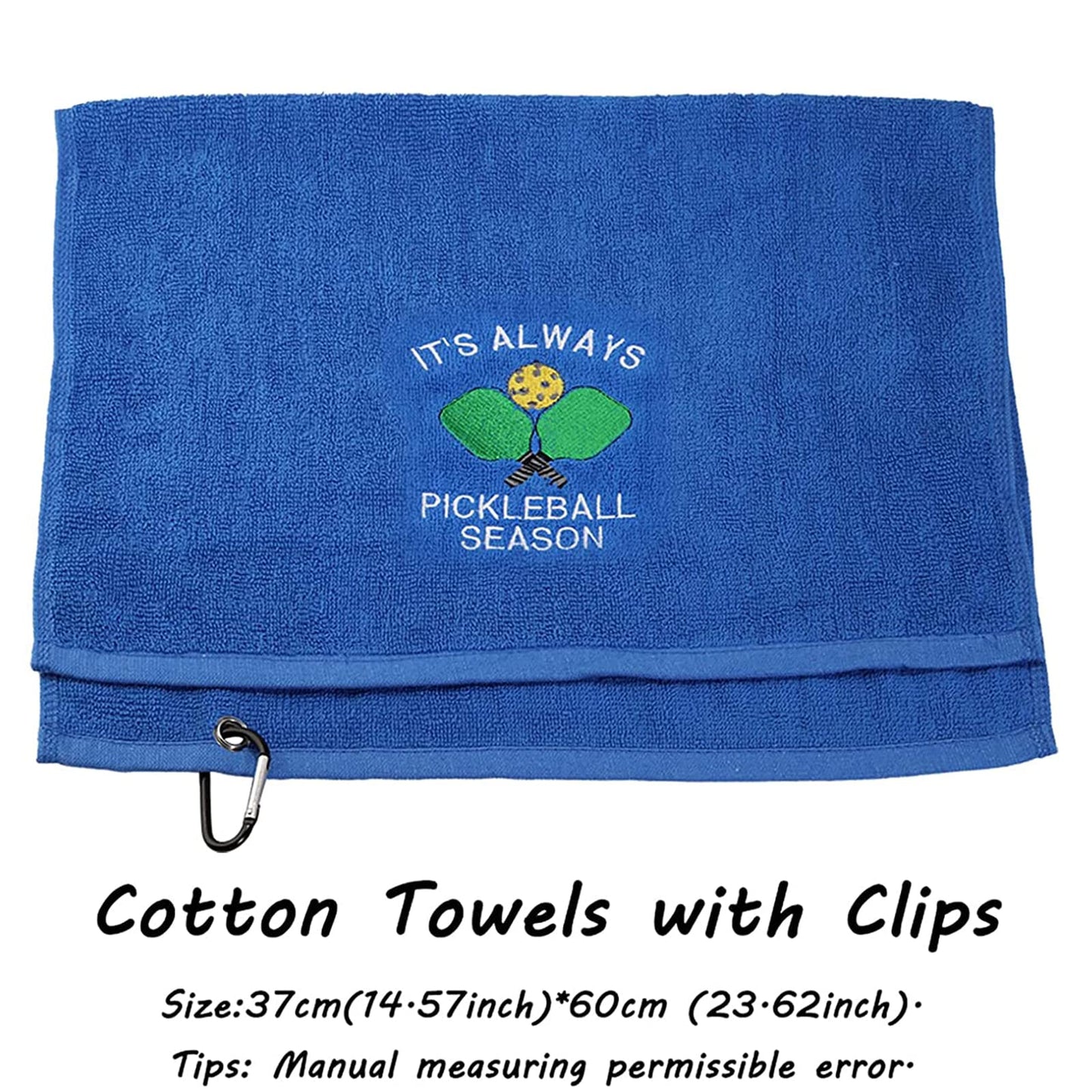 Pickleball Gift Towel It's Always Pickleball Season Embroidered Towel Gift for Pickleball Lover (Pickleball Season)