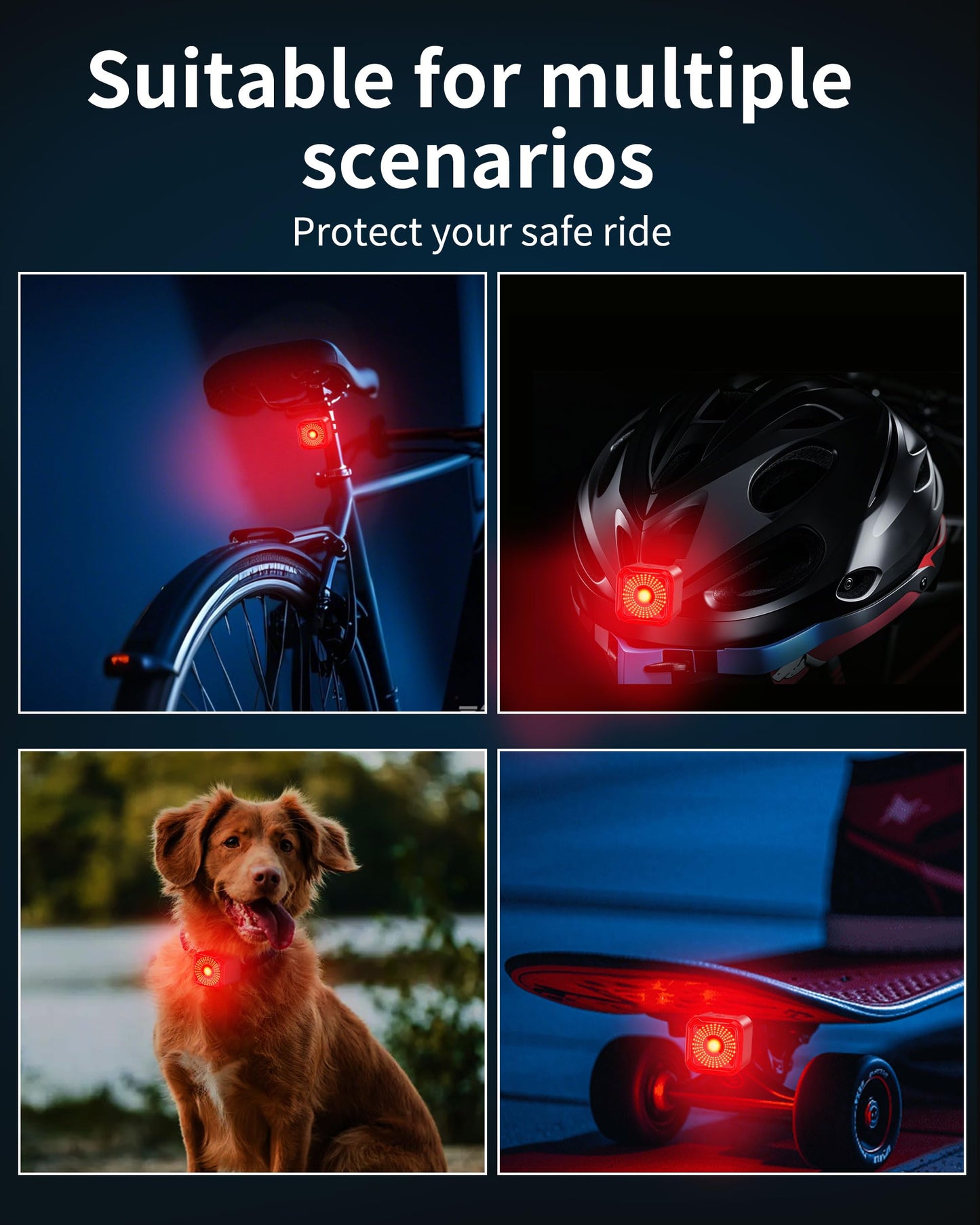 DARKBEAM Bike Tail Light with LED Display Screen, USB-C Rechargeable 6 Light Modes, IP55 Waterproof Bicycle Taillight for Night Riding, Super Bright Rear Bike Light for Road Mountain, 2 Pack