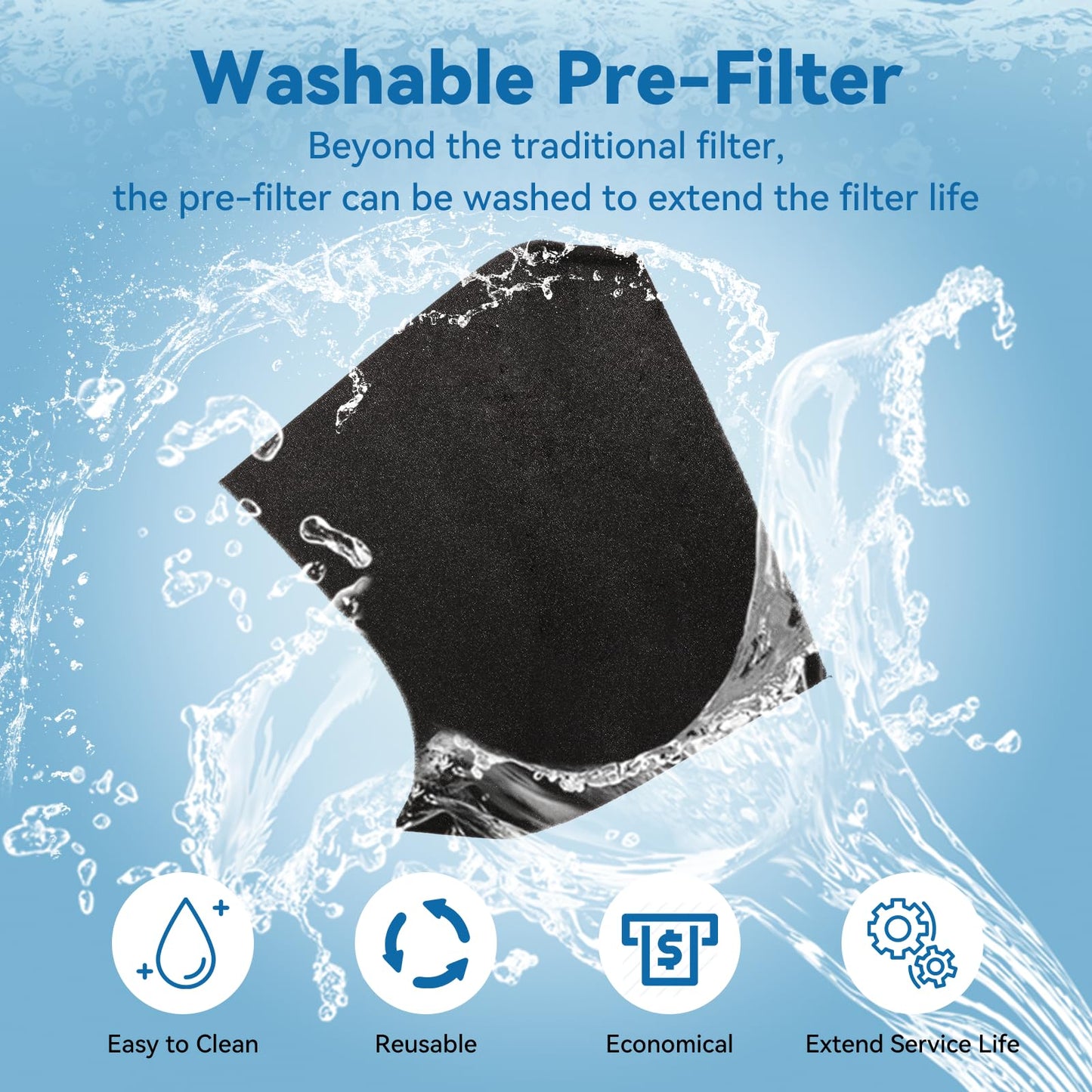 AIUZLK P260 P280 Washable Replacement Filter,Only Compatible with AIUZLK P260 and TPLMB P280 Air Purifier,0.1 Micron H13 HEPA and Activated Carbon Filter. (1 pack)