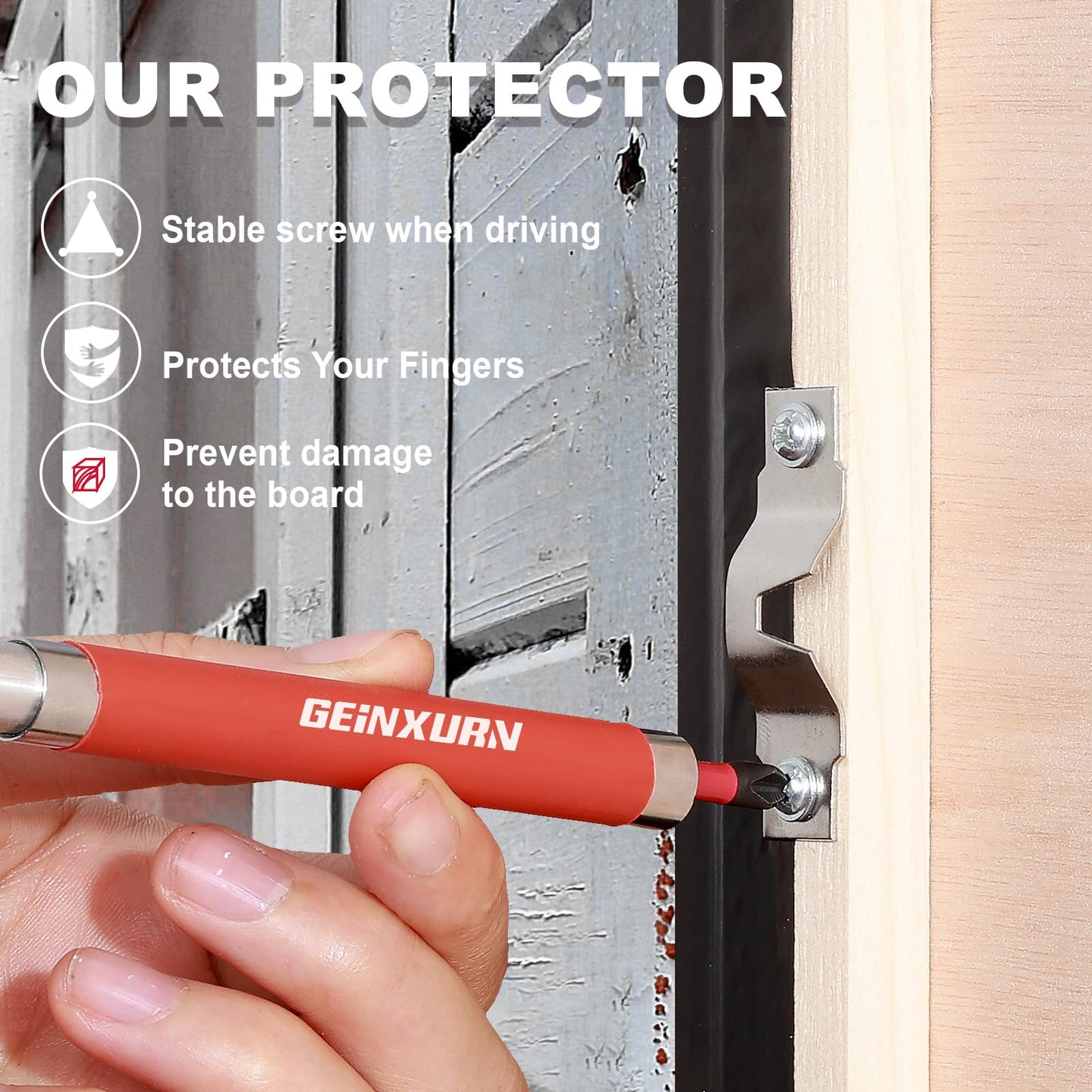 Geinxurn 3 PCS Drive Guide with Self Retracting Sleeve(3.5”) and 10 Pcs Screwdriver Bit, Magnetic Drill Bit Tip Holder for Prevent Screws Shaking When Driving