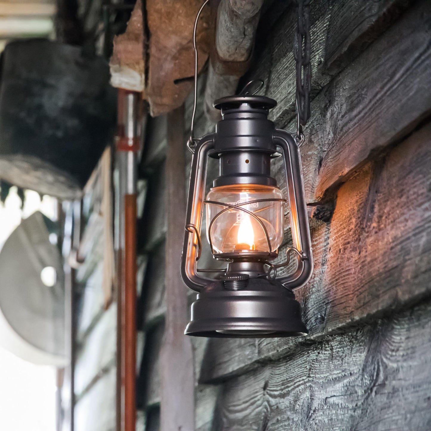 Feuerhand Outdoor Kerosene Fuel Lantern, German Made Weather Resistant Baby Special 276 Galvanized Hurricane Lamp for Camping or Patio, 10 Inches, Bronze